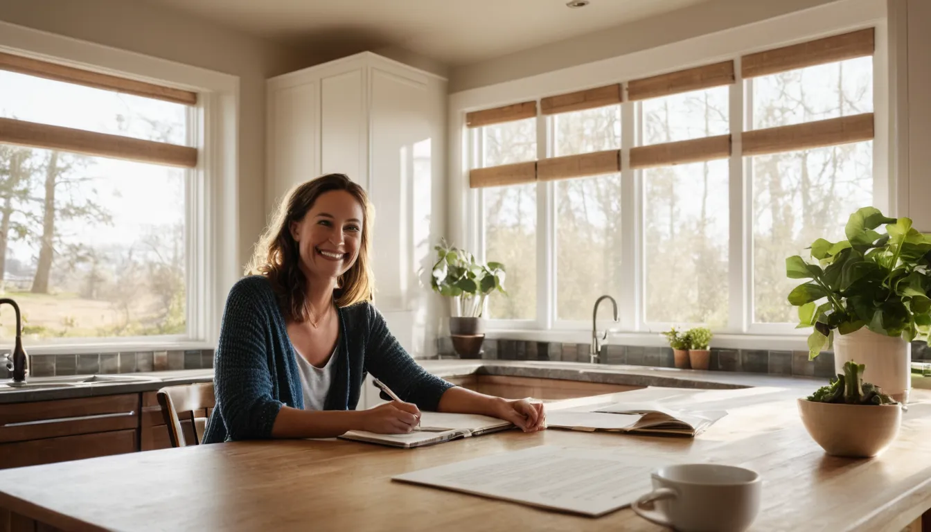Homeowner reviewing a window replacement quote at the kitchen table